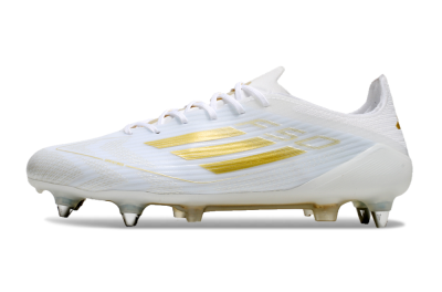 Men's Adidas F50 Elite SG Football Boots - White/Gold/Silver