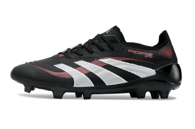 Unisex Adidas Predator Elite 2025 Stealth Victory FG Football Boots - Black/White/Red