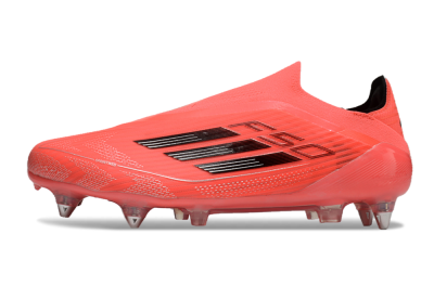 Men's Adidas F50 Elite Laceless SG Football Boots - Red/Black/Silver