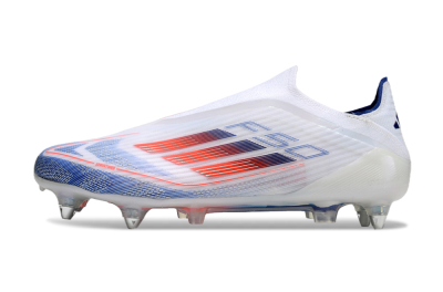 Men's Adidas F50 Elite Laceless SG Football Boots - White/Blue/Red