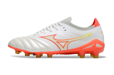 Men's Mizuno Morelia Neo 4 FG Football Boots - White/Red/Yellow