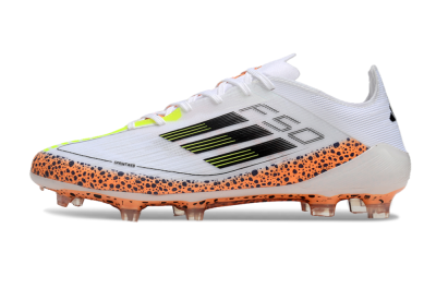 Men's Adidas F50 Elite FG Football Boots - White/Black/Leopard/Yellow