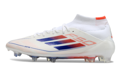 Men's Adidas F50 Elite Mid FG Football Boots - White/Blue/Red