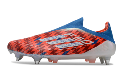 Men's Adidas F50 Elite Laceless SG Football Boots - Red/Blue/White