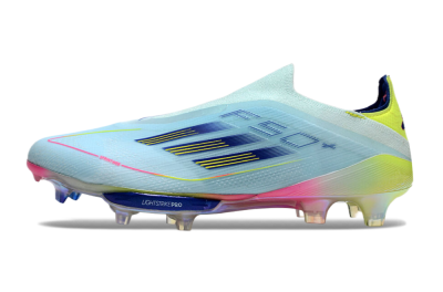 Men's Adidas F50+ Lightstrike Elite Laceless FG Football Boots - Blue/Yellow/Pink