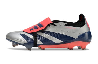 Men's Adidas Predator Elite Foldover Tongue FG Football Boots - Silver/Blue/Red