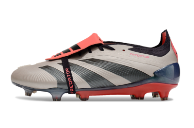 Men's Adidas Predator Elite Foldover Tongue FG Football Boots - Platinum Metallic/Aurora Black/Carbon