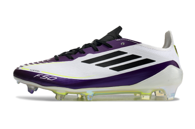 Unisex Messi x Adidas F50 Elite FG Football Boots - White/Black/Purple