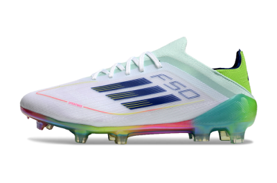 Men's Adidas F50 Elite FG Football Boots - White/Blue/Yellow/Gold