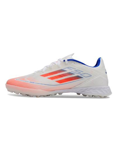 Unisex Adidas F50 Pro TF Football Shoes - White/Red/Blue