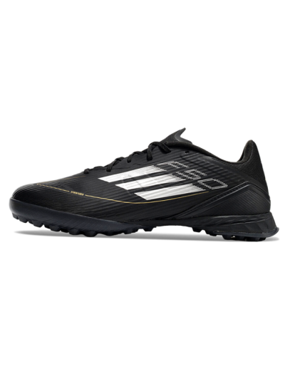 Unisex Adidas F50 Pro TF Football Shoes - Black/White/Gold