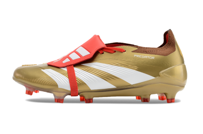 Men's Adidas Predator Elite Foldover Tongue FG Football Boots - Gold/Red/White