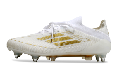 Men's Adidas F50 Elite SG Football Boots - White/Gold