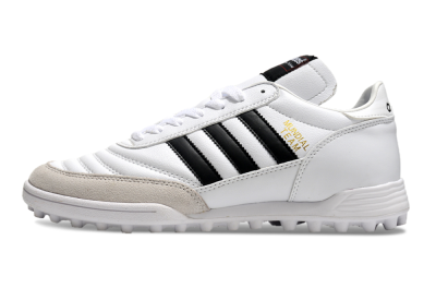 Unisex Adidas Mundial Team Astro TF Football Shoes - White/Black/Gold