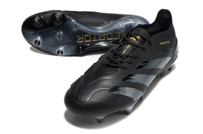 Men's Adidas Predator 24 Elite SG Football Boots - Black/Silver/Gold