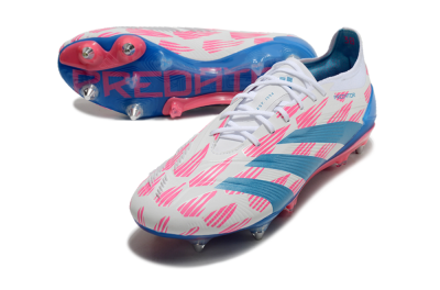 Men's Adidas Predator 24 Elite SG Football Boots - White/Pink/Blue
