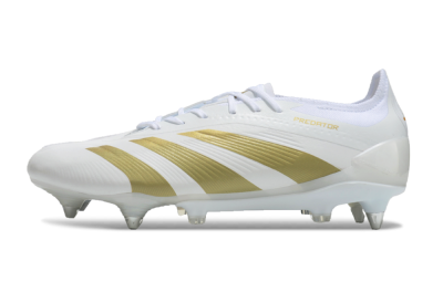 Men's Adidas Predator 24 Elite SG Football Boots - Beige/White/Gold