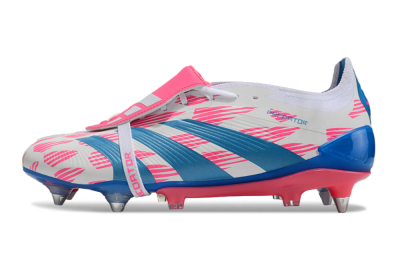 Men's Adidas Predator Elite Foldover Tongue SG Football Boots - White/Pink/Blue