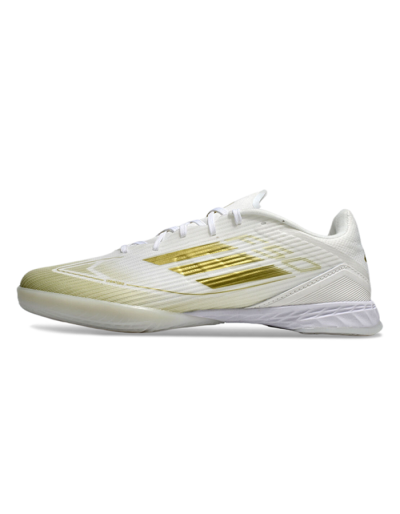 Unisex Adidas F50 Elite IC Football Shoes - White/Gold