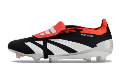 Men's Adidas Predator Elite Foldover Tongue FG Football Boots - Black/White/Red