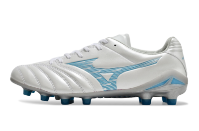 Men's Mizuno Morelia Neo 4 FG Football Boots - White/Blue/Silver