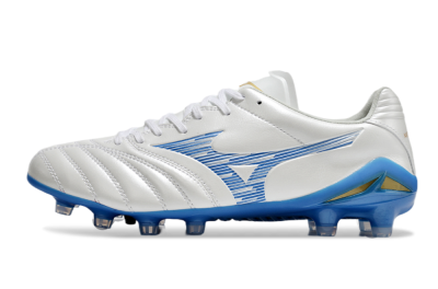 Men's Mizuno Morelia Neo 4 FG Football Boots - White/Blue/Gold