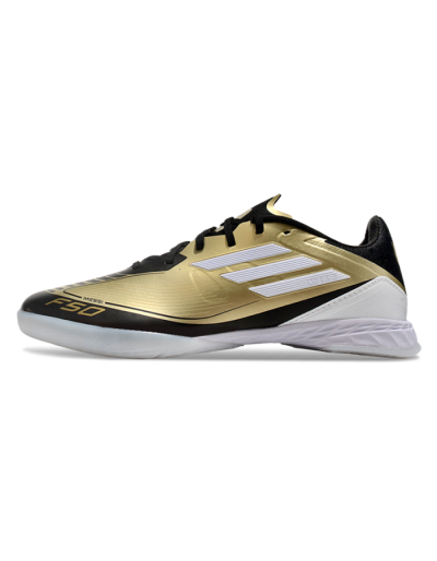 Unisex Adidas F50 Elite Messi IC Football Shoes - Gold/White/Black