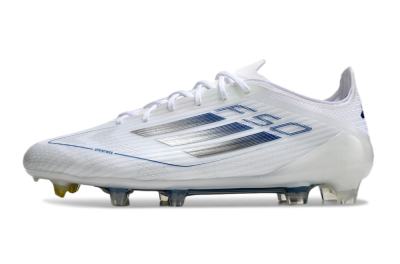 Men's Adidas F50 Elite FG Football Boots - White/Silver/Blue