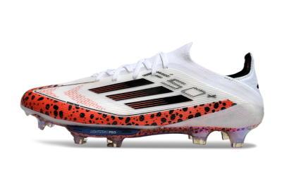 Unisex Adidas F50+ Lightstrike Elite FG Football Boots - White/Black/Leopard