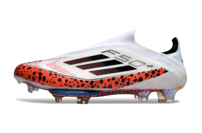 Unisex Adidas F50+ Lightstrike Pro Laceless FG Football Boots - White/Leopard/Black