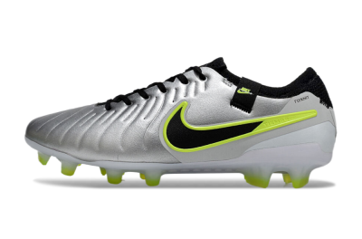 Men's Nike Tiempo Legend 10 Elite AG Football Boots - Silver/Black/Yellow
