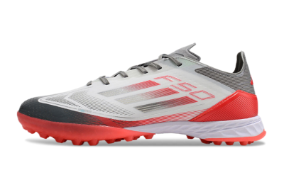 Men's Adidas F50 Pro TF Football Shoes - White/Silver/Red