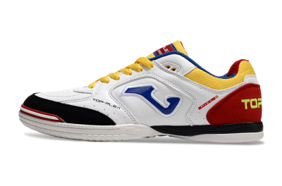 Men's Joma Top Flex IC Football Shoes - White/Yellow/Red