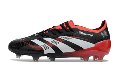 Unisex Adidas Predator 24 Elite FG Football Boots - Black/White/Red