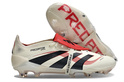 Men's Adidas Predator Elite Foldover Tongue FG Football Boots - Beige/Black/Red