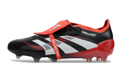 Men's Adidas Predator Elite Foldover Tongue FG Football Boots - Black/White/Red