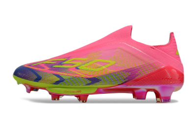 Men's Adidas F50+ Elite Lightstrike Pro Laceless FG Football Boots - Pink/Blue/Yellow