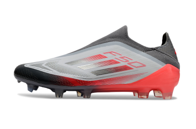 Men's Adidas F50 Elite Laceless FG Football Boots - White/Silver/Red