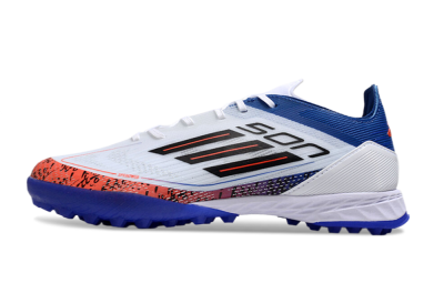 Men's Adidas F50 Pro TF Football Shoes - White/Red/Blue