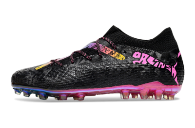 Men's Puma Future Ultimate MG Football Boots - Black/Pink/Yellow