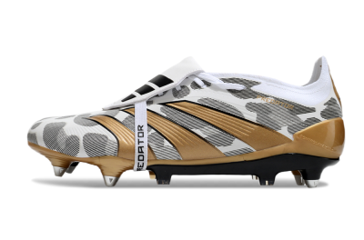 Men's Adidas Predator Elite Foldover Tongue SG Football Boots - White/Black/Gold