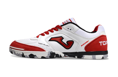 Men's Joma Top Flex IC Football Shoes - White/Red/Black