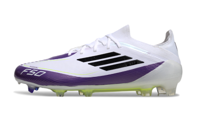 Men's Messi x Adidas F50 Elite FG Football Boots - White/Black/Purple
