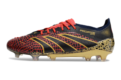 Men's Adidas Predator Elite FG Football Boots - Black/Red/Gold