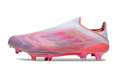 Men's Adidas F50+ Lightstrike Elite Laceless 304 FG Football Boots - Pink/Purple/Gold