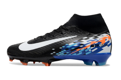 Unisex Nike Air Zoom Mercurial Superfly 10 Elite FG Football Boots - Black/Blue/Orange