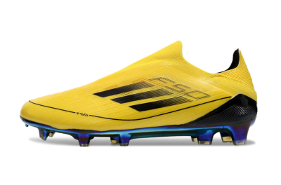 Men's Adidas F50 Elite Laceless FG Football Boots - Yellow/Black/Gold