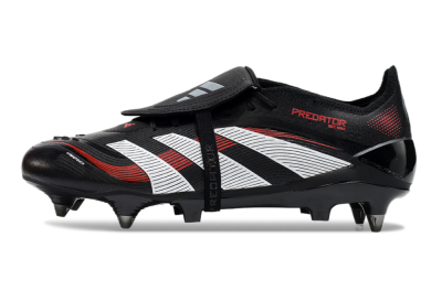 Men's Adidas Predator 25 Elite Foldover Tongue SG Football Boots - Black/White/Red