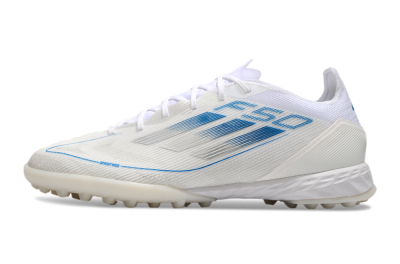 Men's Adidas F50 Pro TF Football Shoes - White/Blue