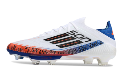 Men's Adidas F50 Elite Lightstrike Pro FG Football Boots - White/Orange/Blue